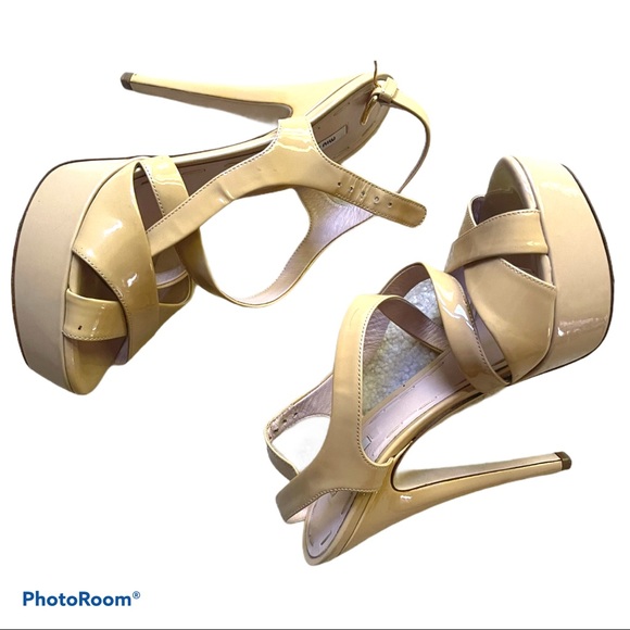 Miu Miu patent leather platform heels tan 39 - Picture 2 of 15